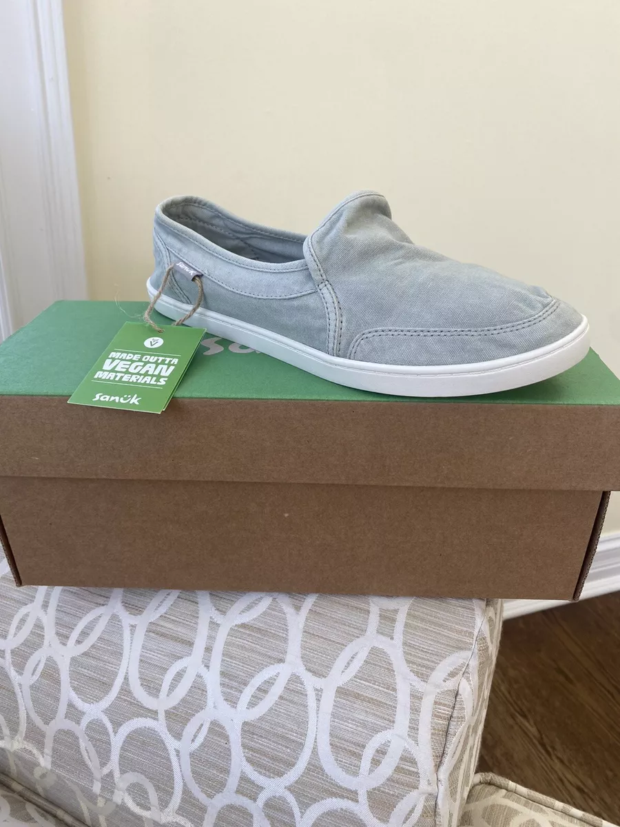 Sanuk Donna Hemp Harbor Mist Shoes Womens Size 7.5 NEW