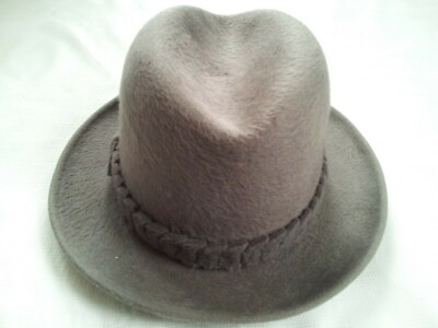 VINTAGE BORSALINO FUR LONG HAIR PLUSH FELT FEDORA HAT SIZE 6 7/8