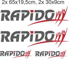 Aufkleber RAPIDO Wohnwagen, Caravan 4er Set mit Montagehilfe