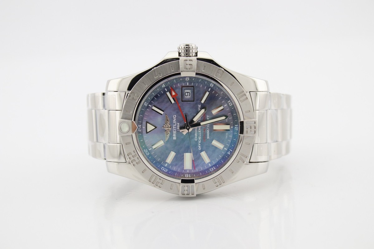 Breitling Avenger GMT Special Edition Blue MOP Dial SS 43mm