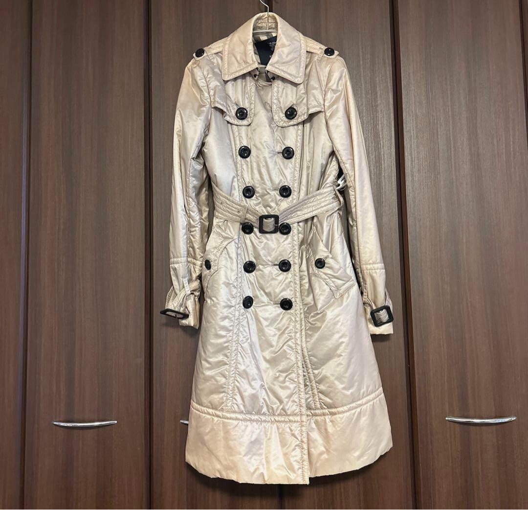 Burberry London Trench Coat color beige Nylon Women Size 38 Belt