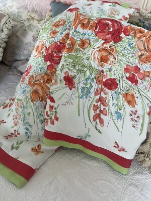 Vintage VERA NEUMANN 2 euro shams Watercolor Roses Floral Cottage Chic