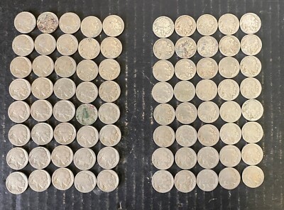 2 ROLLS OF 40 DATELESS BUFFALO NICKELS