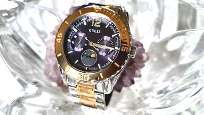 Guess Moonphase Day/Date Two Tone watch model U0565L3 | eBay