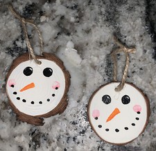 Snowman Wood Ornaments