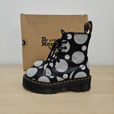 Dr Martens Jadon Polka Spot Dot Dalmatiner Plateau Chunky Boots Gr. UK 4 EU 37