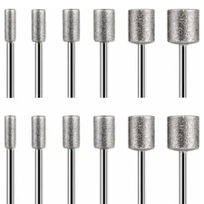 12PCS Stone Carving Set Diamond Burr Rock Jewelry Glass Ceramics for Dremel C565
