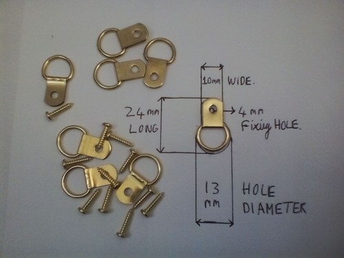 Small Picture D Rings Brass Finish Canvas Picture Frame Strong Hanging + Screws - 第 1/7 張圖片