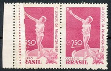 BRAZIL 1959 11th Spring Sports Games 2.50 cr. Ball Butt U/M (2) MAJOR VARIETY