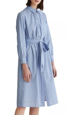 blue chambray shirt dress