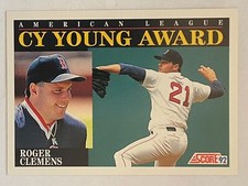 1992 Score Roger Clemens Boston Red Sox #790 Cy Young Award