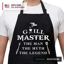 Funny Aprons for Men - The Grill Master, The Man The Myth The Legend - Cooking G