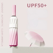 20 Bone Automatic Gradient Color Umbrella for Men Women Large 3 Fold Windproof,W