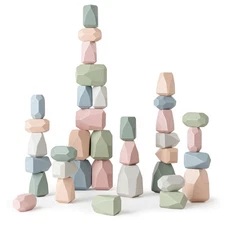 Stacking Rocks 36 Pieces, 36 Months+, Educational Toddler Stacking Blocks, Pr...