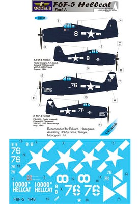 1/48 F6F-5 Hellcat pt.I. Decal for Eduard/Hasegawa/Tamiya/Academy/Hobby Boss