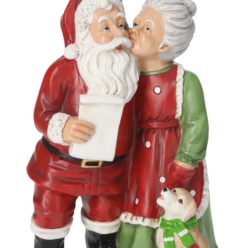 Famiglia Babbo Natale Statuina Decorazione Natalizia Resina Natale Soprammobile, fotografia 5 di 9
