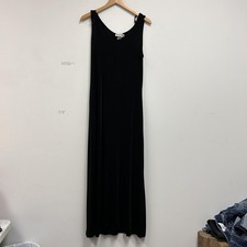 Vintage 90s Ronni Nicole Dress Womens 10 Black Velvet Sleeveless Scoop Neck Maxi