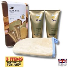 Image of Dove Glow & Go Gradual Self Tan Gift Set for Medium to Dark Skin – 3pcs Sunless