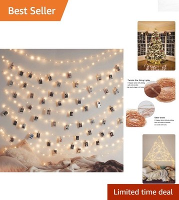 Adjustable 66FT Copper Fairy String Lights - 200 LEDs with Remote Control