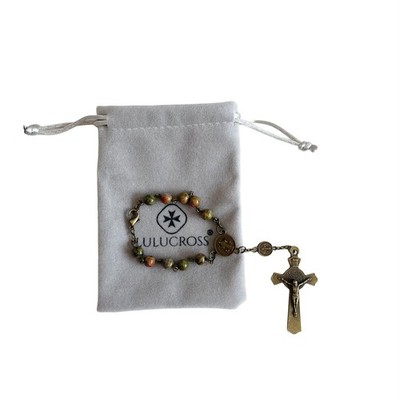 6cm Black Gallstone Catholic Rosary for Car Mirror Hanging Prayer Beads