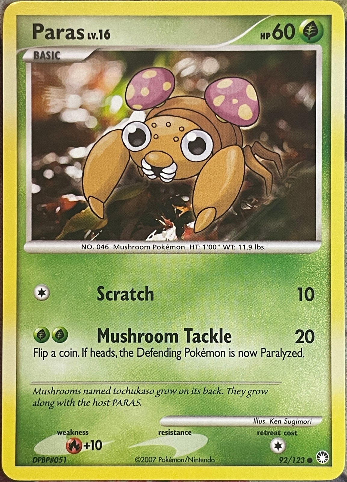 Paras LV. 16 - 92/123 - Mysterious Treasures Pokemon 2007