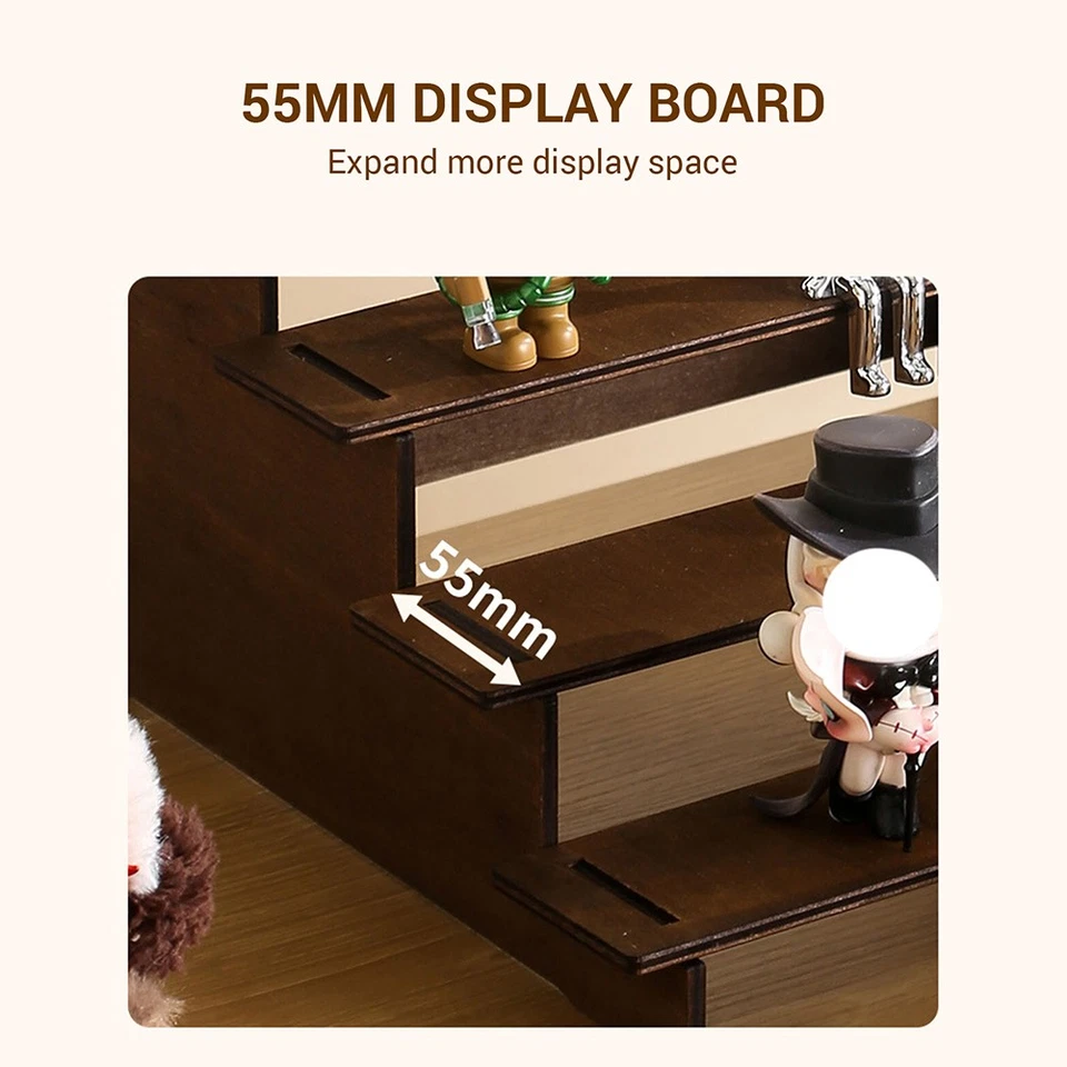 5-Tier Wooden Makeup Organizer Storage Stand Perfume Holder Tiered Display Shelf - Image 3 of 4