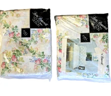Vintage Lady Pepperell Full Size Sheet Set Sharon Rose Print Fitted And Flat