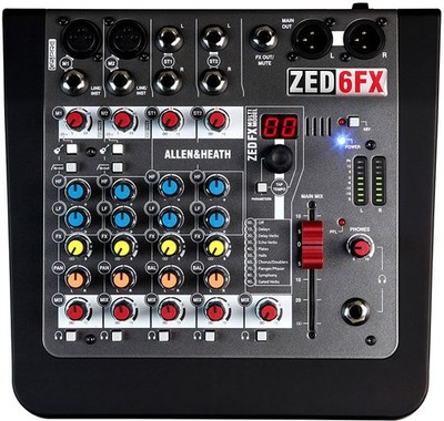 Allen & Heath ZED-6FX Kompaktes Analog Mischpult PA Mixer Home Recording Mischer