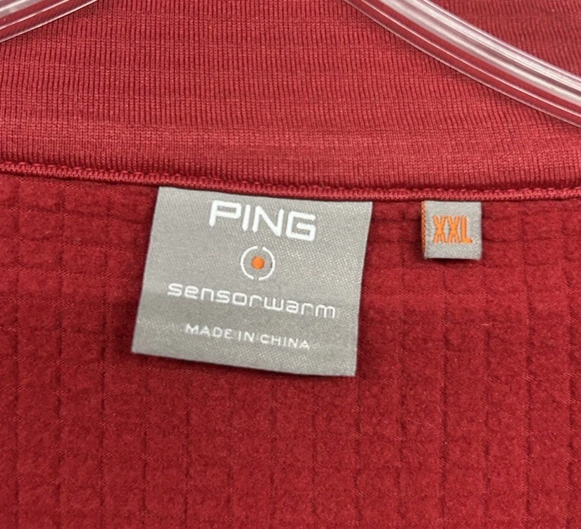 Camisa Atlética Ping Para Hombres Talla 2XL Roja Manga Larga Sensor Cálida 1/4 Cremallera (S4) Foto 3 de 4