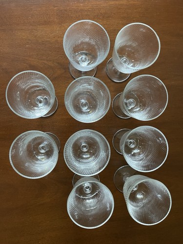 Juliska Arabella Clear GLASS Goblet, Optic Swirl, Signed, Rare, EUC - Picture 11 of 13