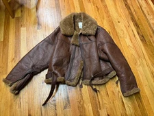 WWII BRITISH ROYAL AIR FORCE RAF SHEEPSKIN LEATHER FLYING JACKET-2XLARGE