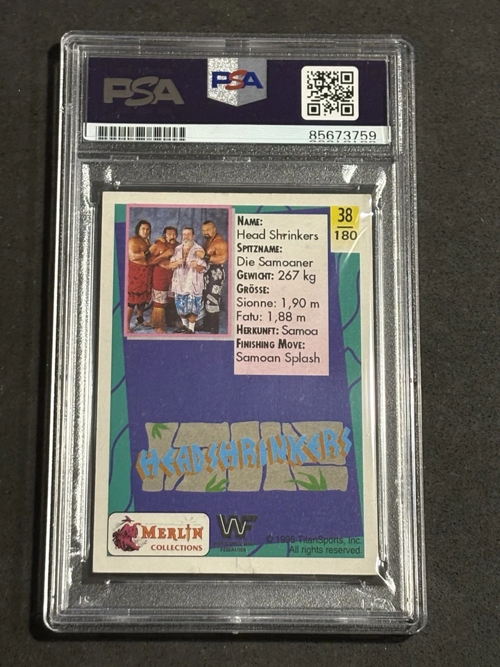 THE HEADSHRINKERS 1995 MERLIN WWF SIGNED AUTOGRAPHED CARD PSA/DNA CERTIFIED - Image 2 of 2