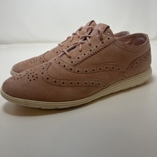 Cole Haan Zerogrand Grand OS Wingtip Oxfords Women  s Size 7.5B Light Rose Suede