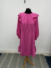 Joanna Hope Size 16 Dress Flattering Frill Midi Pink 3/4 Wide Sleeves BNWT