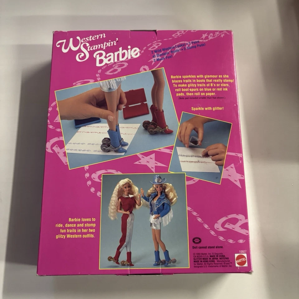 Роскошный игровой набор кукол Barbie 1993 Western Stampin' РЕДКАЯ кукла 1993 Mattel 10927 - Изображение 2 из 2