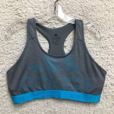 Adidas Sports Bra Extra Large Adult Gray Climacool Alphaskin Racerback Womens XL