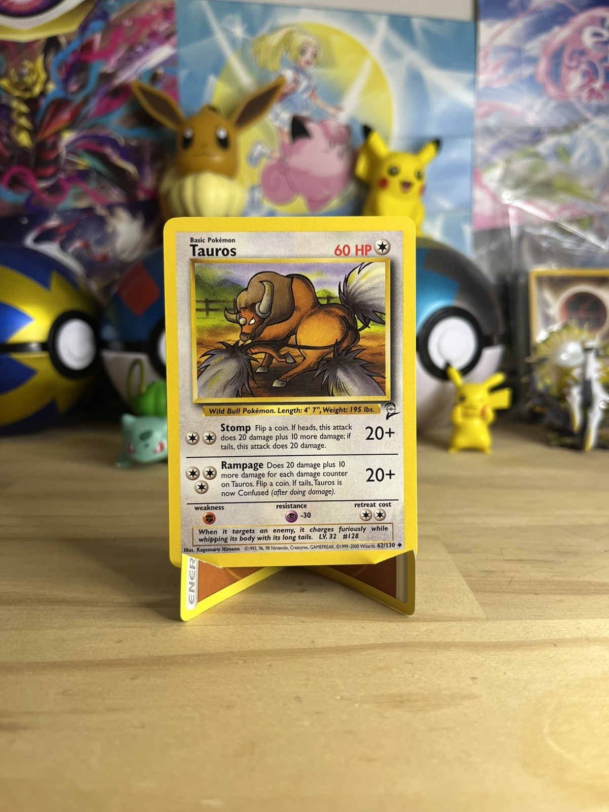 Tauros Base Set 2 Unlimited Uncommon Card 62/130 Pokémon TCG