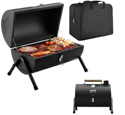 Mini barbacoa portátil de carbón con diseño compacto para mesa, ideal para campi