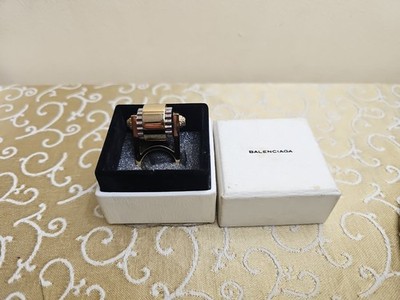Balenciaga Zylinder Ring goldfarben Metall Größe 6 klein 16 mm