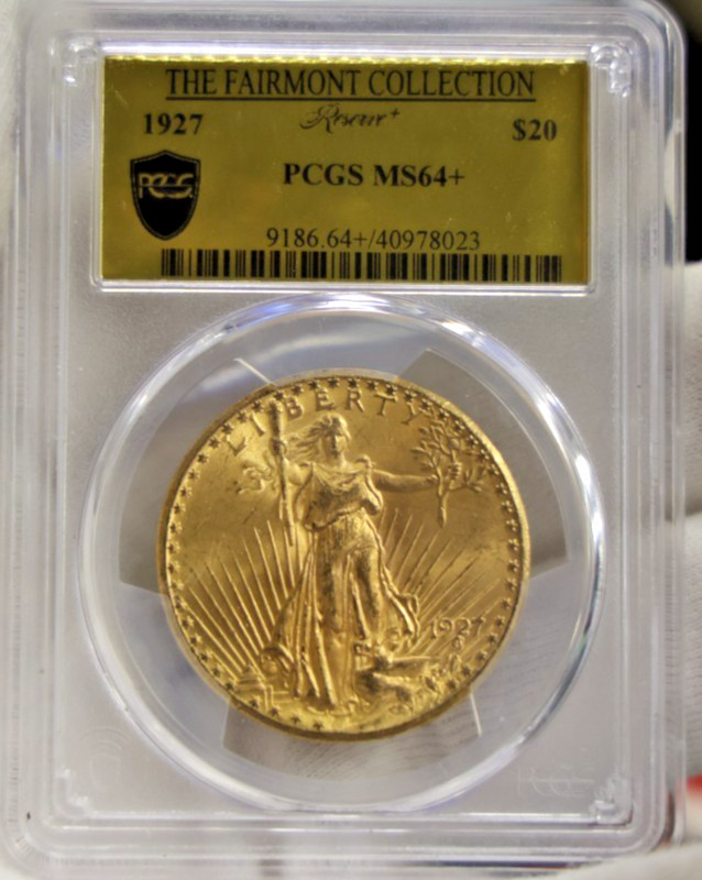 1927 US $20 Saint Gaudens Gold Piece Double Eagle MS64+ PCGS