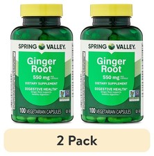 2 Pack Spring Valley Ginger Root Dietary Supplement Capsules 550 Mg 100 Count