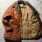 Schott Men's Rider Jacket Biker Jacket Leather Boa Size 42 Brown Pocket Vintage