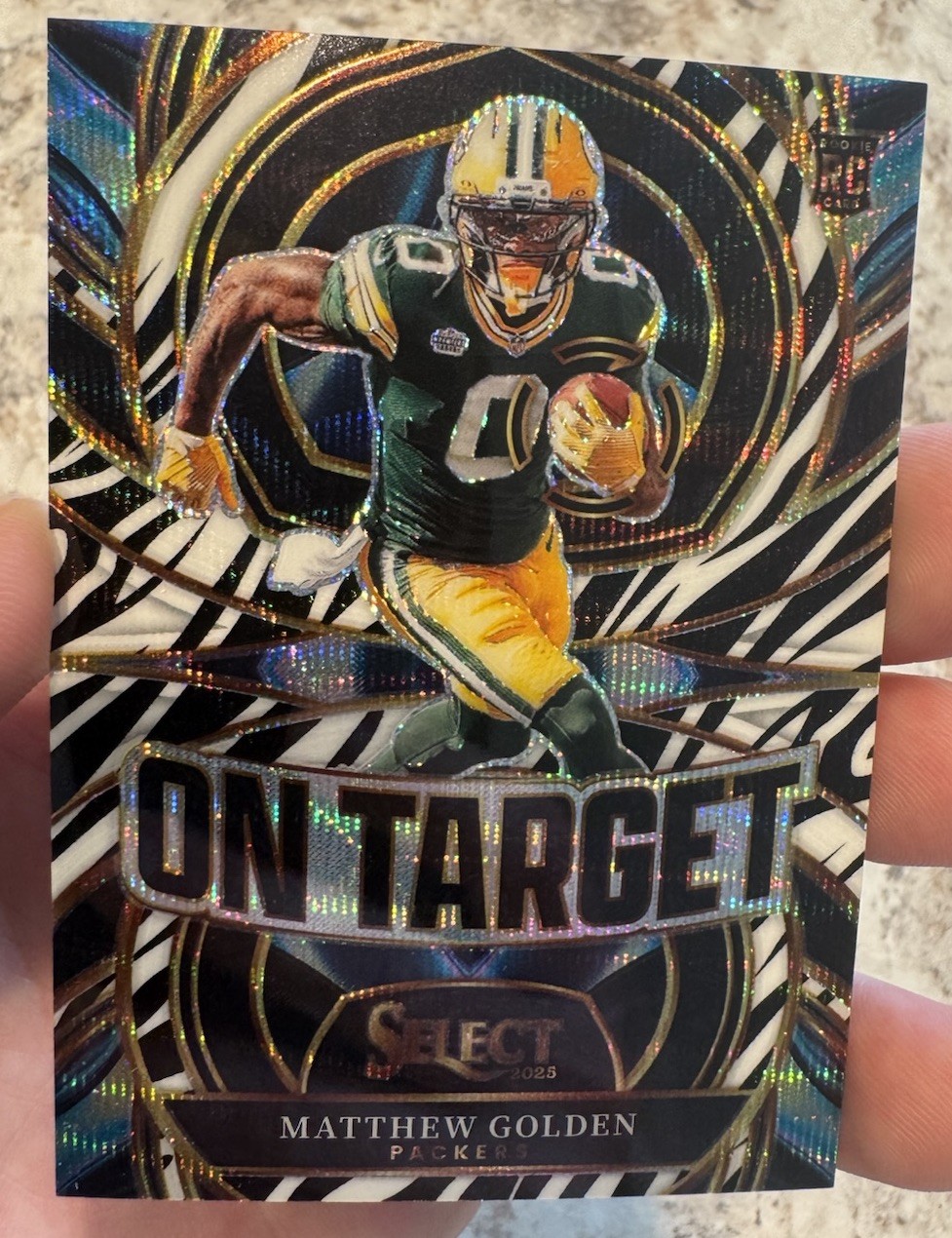 2025 Panini Select On Target Prizm Rookie Matthew Golden Zebra Print