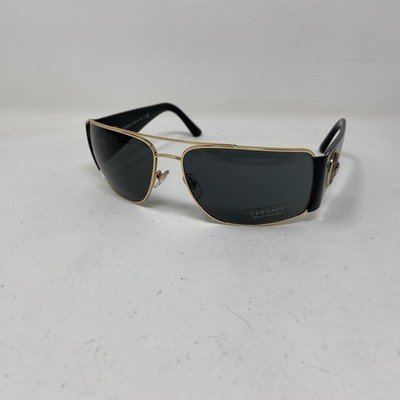 Versace MOD 2163 1002/87 63-15 SHIELD BLACK GOLD W/ GRAY MEDUSA BIGGIE BIG XW37
