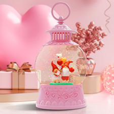Valentine's Day Gnome Musical Snow Globe with Timer - Perfect Gift for Her