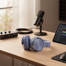 Professional Studio Headphones with 50mm Drivers  Detachable Cable - Light Blue