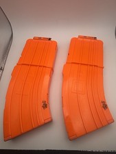 Set Of 2 Nerf Orange Curved Ammo Clips 10 Round