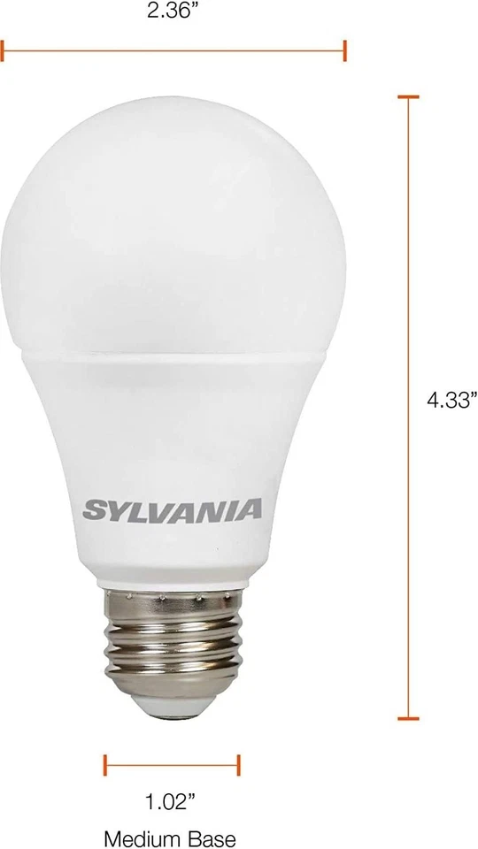 SYLVANIA ECO LED A19 Light Bulb, 60W Equivalent, Efficient 9W, 7 Year, 750 Lumen - Image 3 of 4