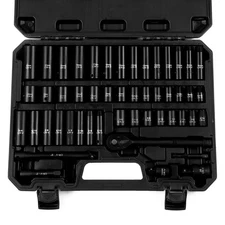 50piece 3/8 Drive Socket Set Sae 5/163/4  Metric 8mm22mm Deep  Shallow