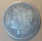 Old 90% Silver US Coin Lot 1891-P Morgan Silver Dollar XF KM#110 .7734 Oz ASW